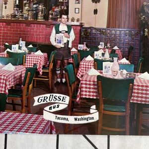 Vintage postcard, The Bavarian restaurant, Tacoma, WA